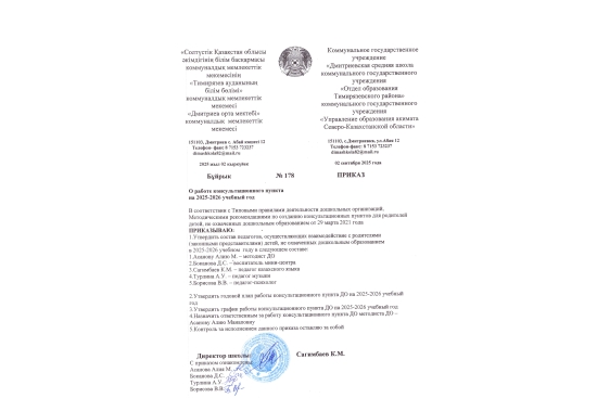 Приказ №178 о работе КП